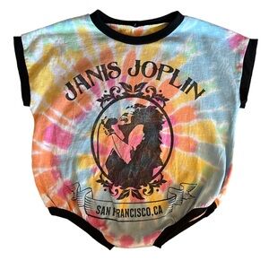 Janis Joplin Upcycled T-Shirt Romper 3T